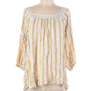 Urban Outfitters Boho Tunic Top M 3/4 Sleeve Striped Blouse Flowy Casual